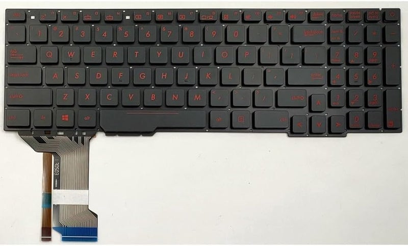 أجزاء لابتوب جديدة: لوحة مفاتيح لابتوب لطرازات Asus ROG FX553VD، FX553VE، FX753VD، FX753VE، FZ53VD، ZX53VD، ZX53VE، ZX53VW، ZX73VD، مزودة بإضاءة خلفية من نوع US (Backlit). - Image 2