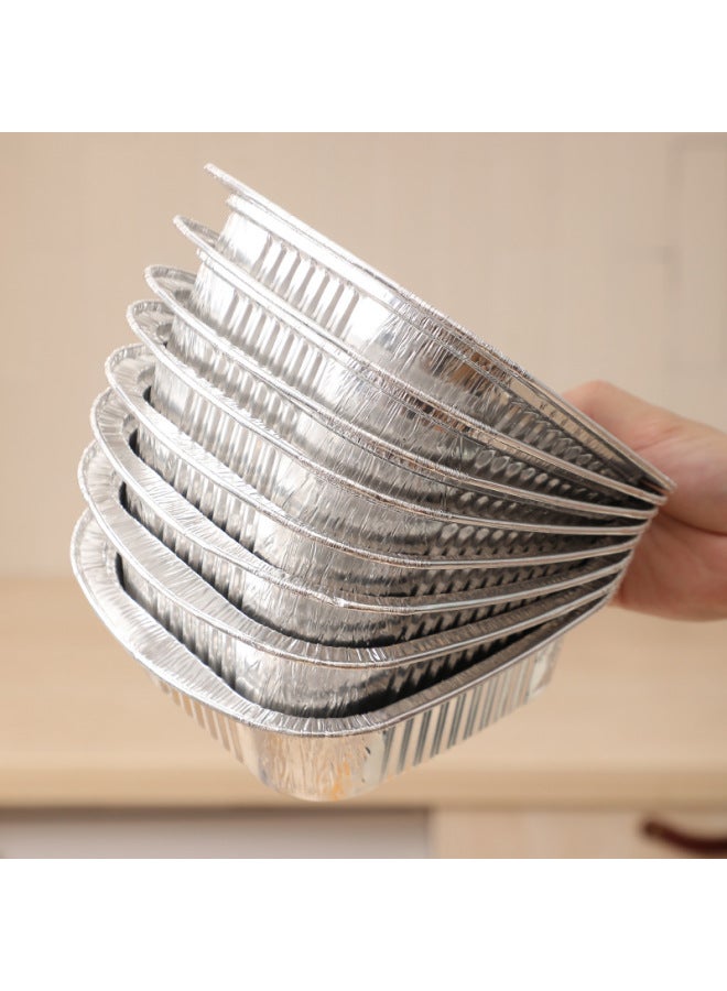 Tin Paper Box Barbecue Special Household Air Fryer Tin Paper Plate Bowl Commercial Takeaway Disposable Packaging Aluminum Foil Lunch Box-Specifications:Round 9-inch-Color:20 PE Bags - Image 4