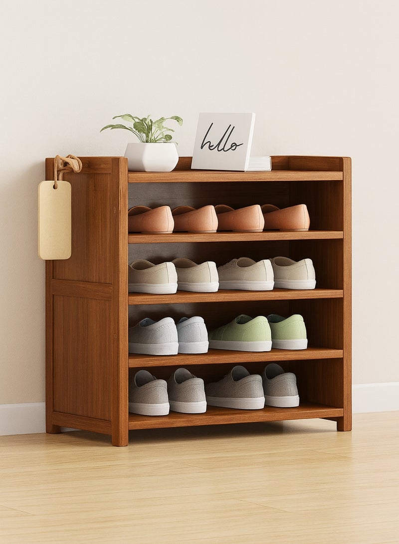 Harmony Home Bamboo Shoe Rack 5-Tier Storage Shelf – Multi-Functional Shoe Organizer Tower for Entryway, Living Room & Hallway - Image 1