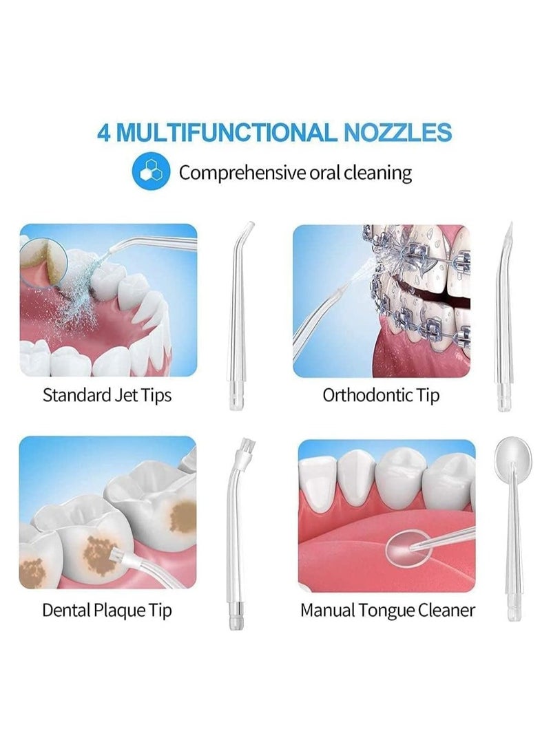 Advanced USB Rechargeable Water Flosser 3 Modes Waterproof 6 Dental Jet Nozzles Professional Cordless Teeth Cleaner Orthodontic Cleaner 230ml Cleanable Water Tank for Home and Travel - Image 4