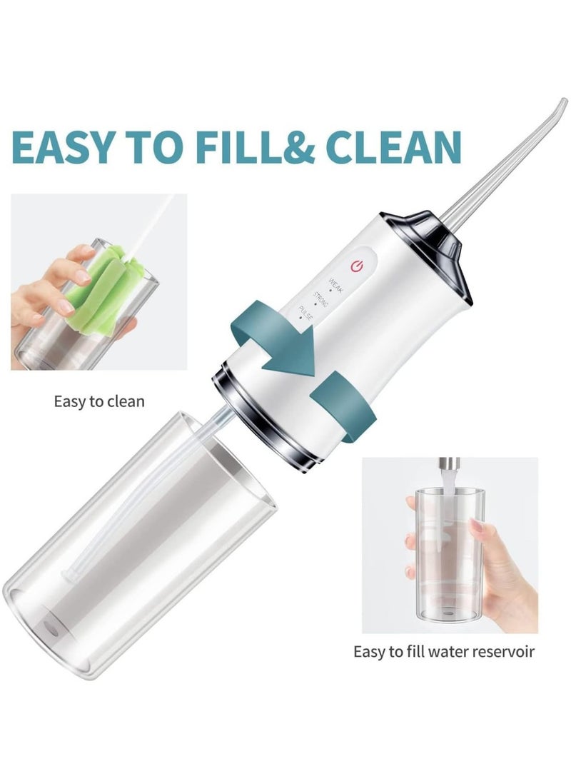 Advanced USB Rechargeable Water Flosser 3 Modes Waterproof 6 Dental Jet Nozzles Professional Cordless Teeth Cleaner Orthodontic Cleaner 230ml Cleanable Water Tank for Home and Travel - Image 5