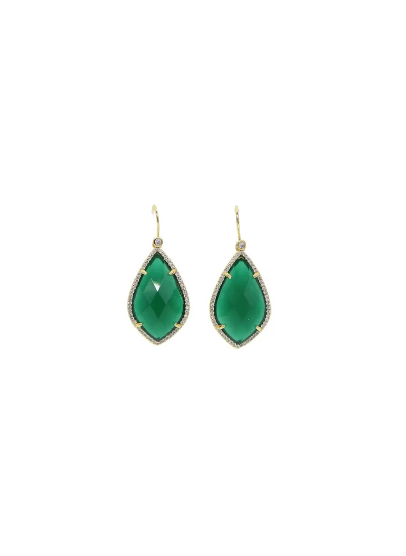 Earrings with green stones