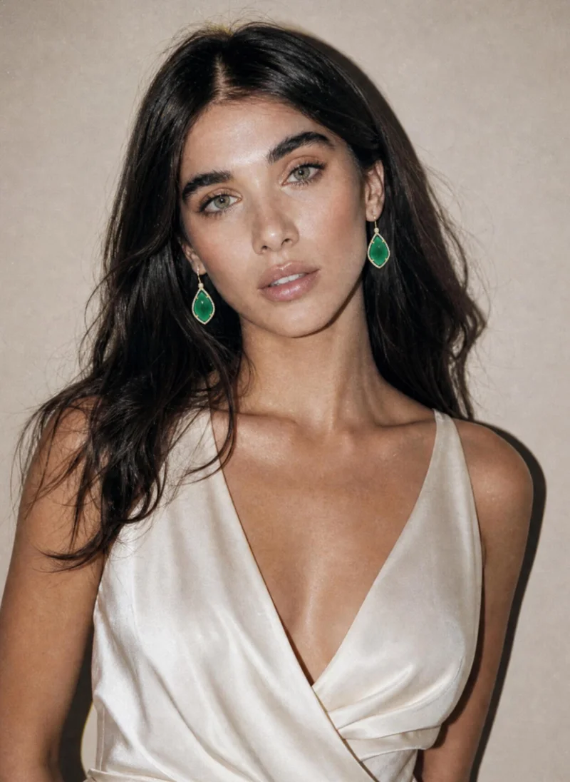 AMIE Dubai Green Earrings with green stones for Women | Best Price UAE