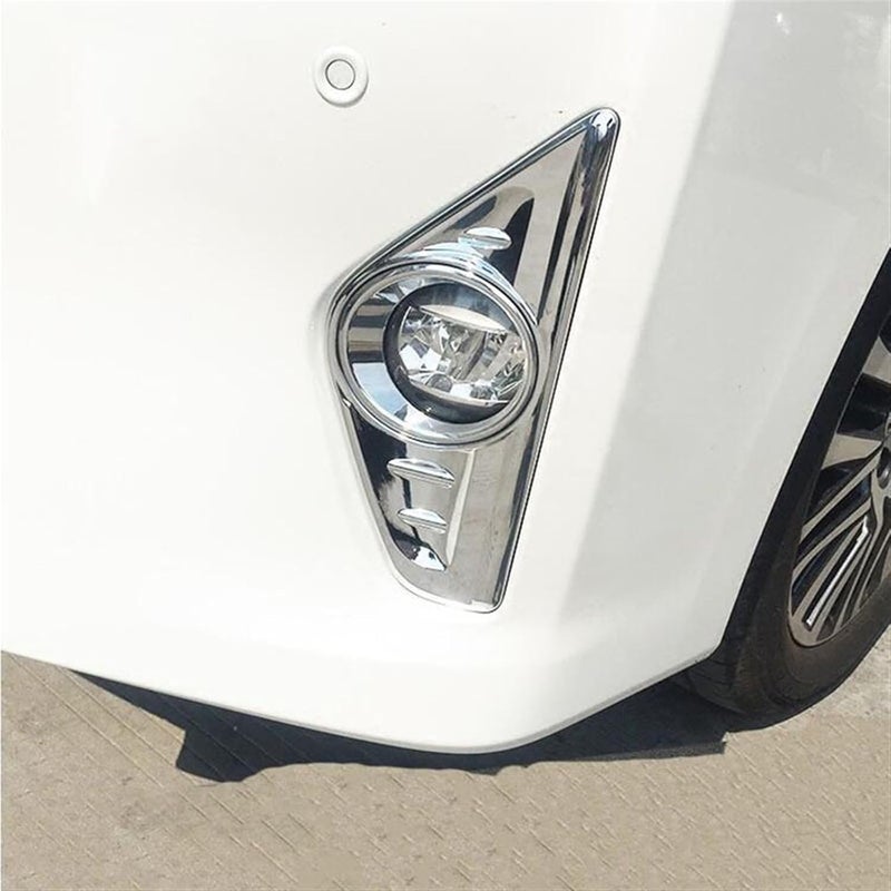 QASULER Chrome Fog Light Lamp Cover Trim for Toyota Alphard Vellfire - Image 3