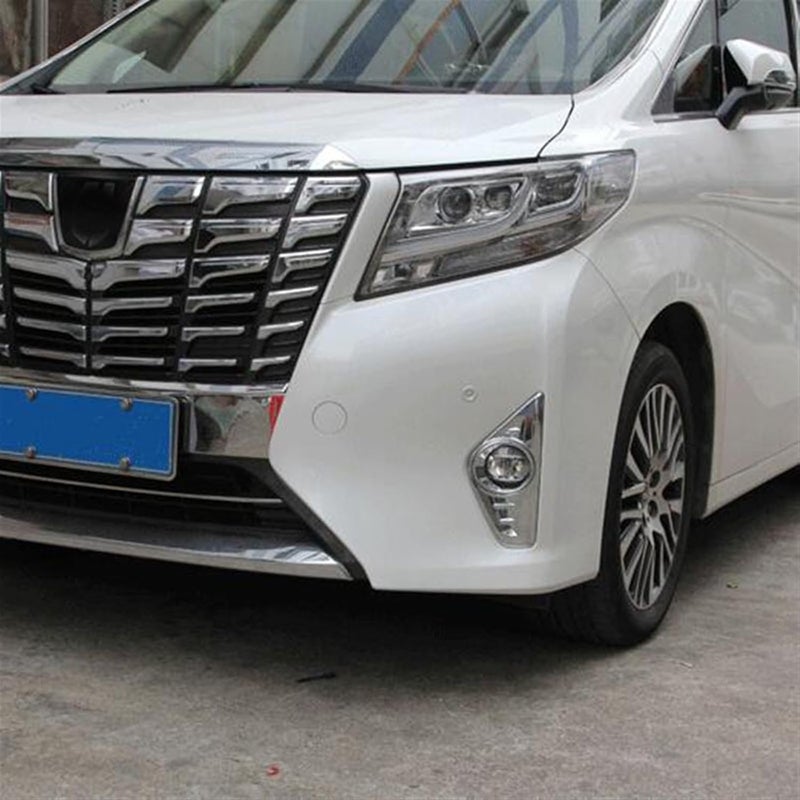 QASULER Chrome Fog Light Lamp Cover Trim for Toyota Alphard Vellfire - Image 4