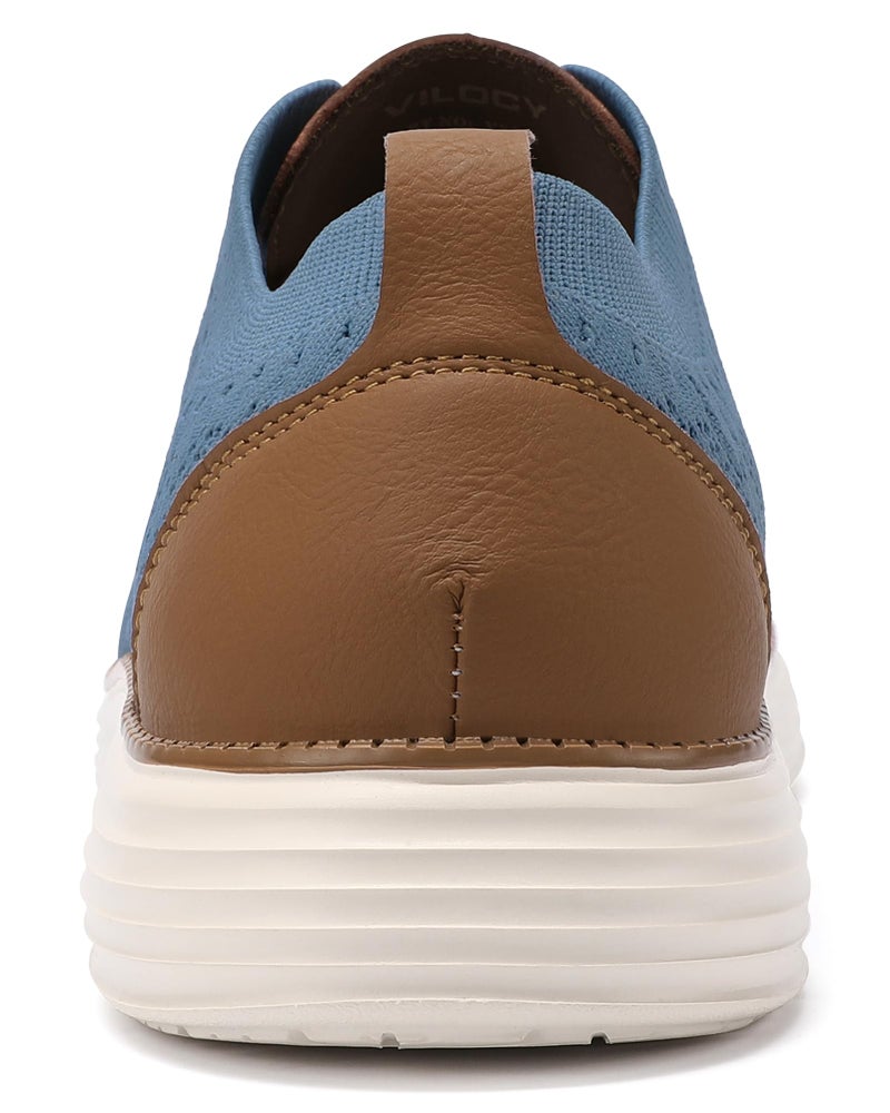 VILOCY Men's Casual Dress Sneakers Oxfords Business Shoes Lace Up Lightweight Comfortable Breathable Walking Knit Mesh Fashion Sneakers Tennis Light Blue,EU42 - Image 4