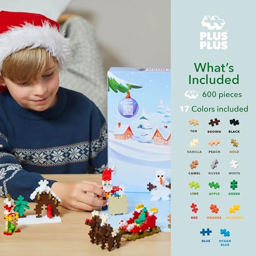 Plus-Plus Plus Plus Christmas Advent Calendar 2025 25 Kids Building Block Toys Mini 3D Puzzle Kits Fun Holiday Countdown Stem Gifts 600 Pieces Original - Image 5