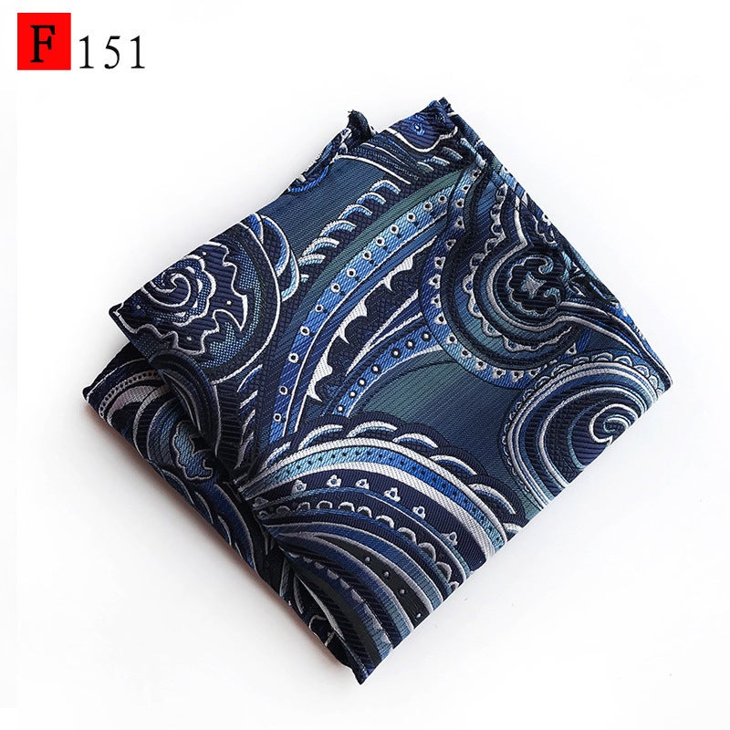 Men'S Pocket Towel New Small Square Cashew Flower Striped Breast Towel Small Square Towel Handkerchief Towel - Image 1