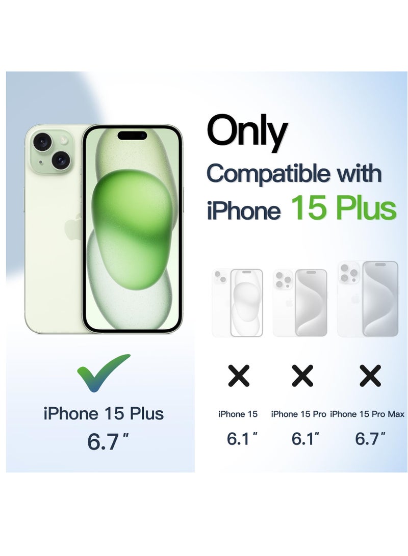 جي تيك حافظة لهاتف آيفون 15 بلس 6.7 بوصة غطاء ممتص للصدمات مقاوم للصدمات لون سادة إطار من البولي يوريثان الحراري غير اللامع مضاد للخدش ظهر شفاف أخضر - Image 2