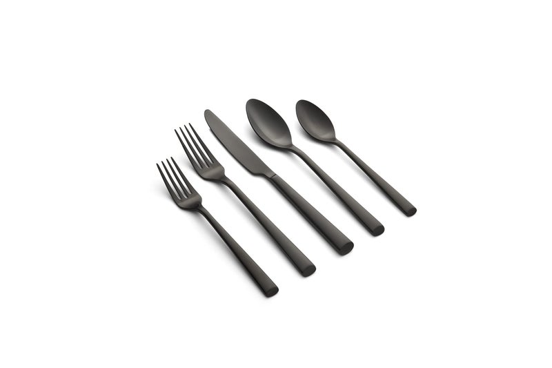 Cambridge Silversmiths Gilda Black Satin 20Piece Flatware Set Service for 4