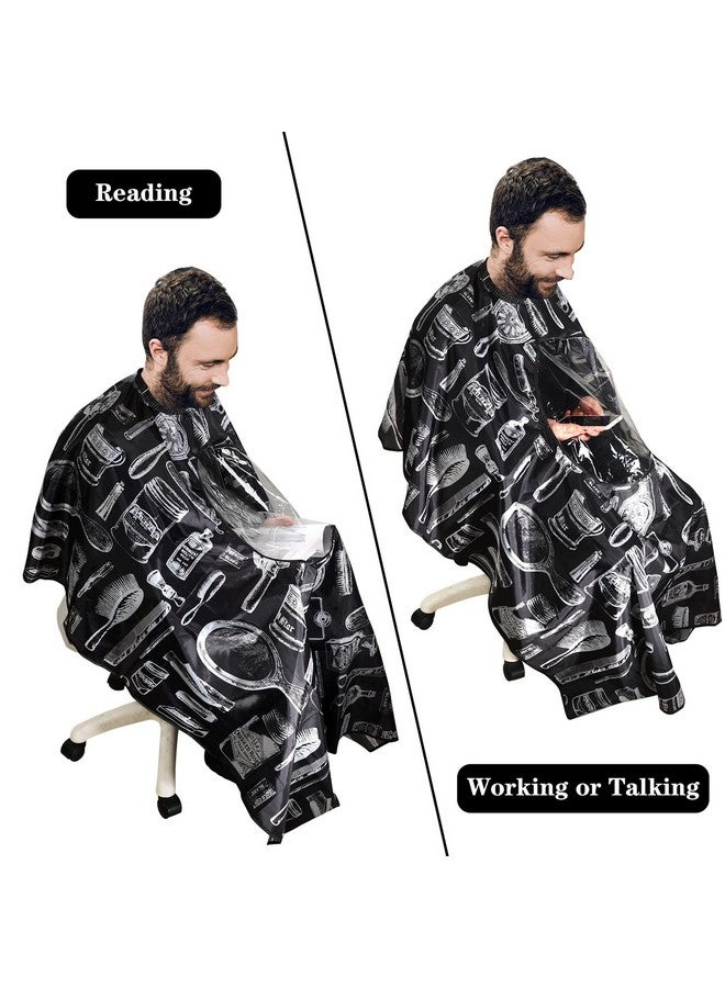 FEBSNOW Professional Barber Cape with Neck Duster Brush Large Hair Cutting Cape with See-Through Window Waterproof Salon Cape - Image 5