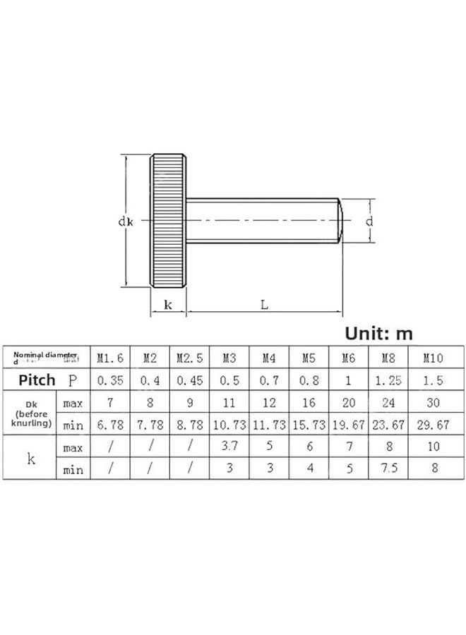 M8 X 1 25 X 30mm 304 Stainless Steel Knurled Flat Head Screws For Heavy Duty Applications - Image 3