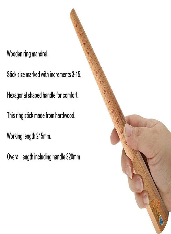 ATAR Jewellery Ring Tool - Wooden Stick Mandrel Graduated Sizer Stick ATRS1 for Unisex Adult - Image 3