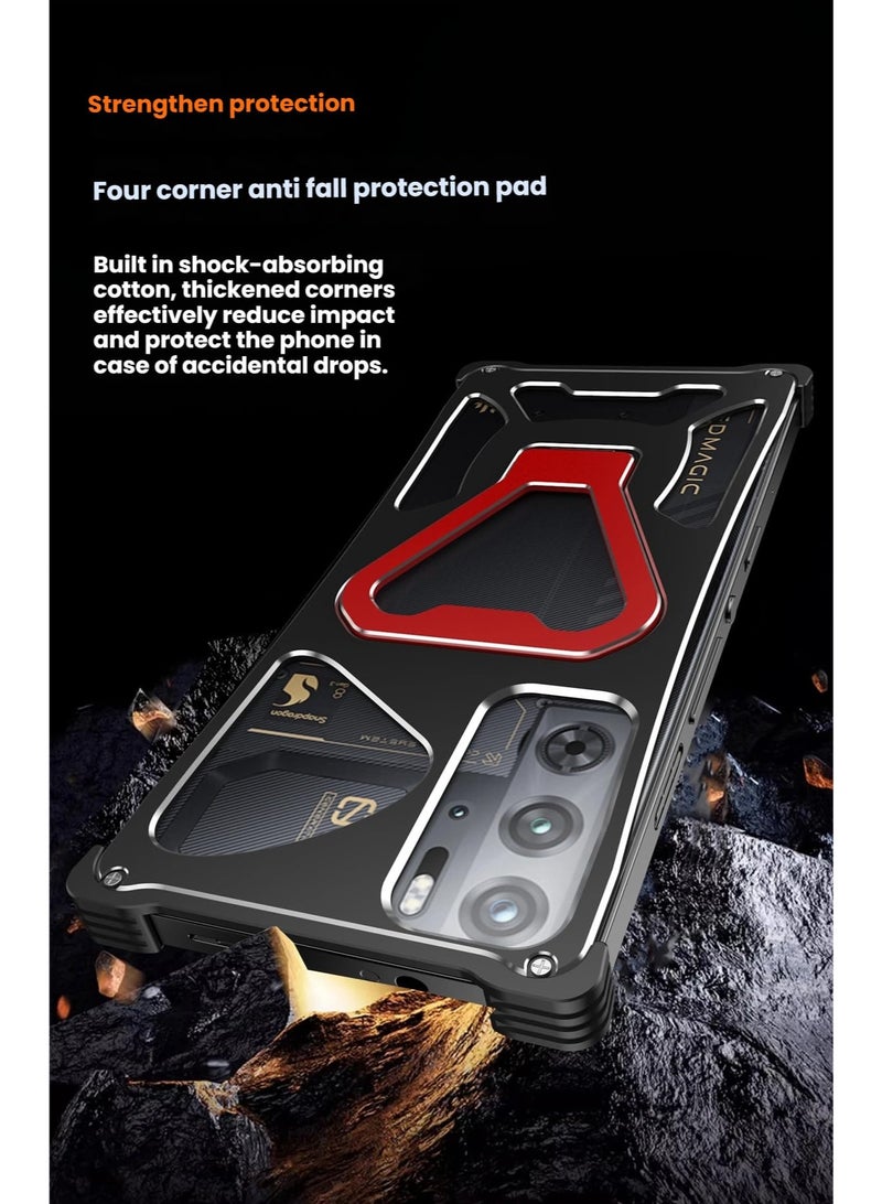 عام غلاف معدني متوافق مع ريد ماجيك 10S برو، تصميم إطار معدني مبرد من الألومنيوم بدون إطار، غلاف مزود بحامل قائم. - Image 4