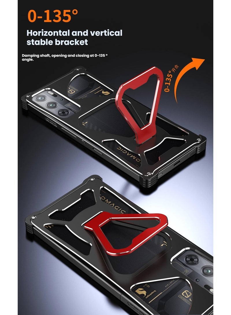 عام غلاف معدني متوافق مع ريد ماجيك 10S برو، تصميم إطار معدني مبرد من الألومنيوم بدون إطار، غلاف مزود بحامل قائم. - Image 3