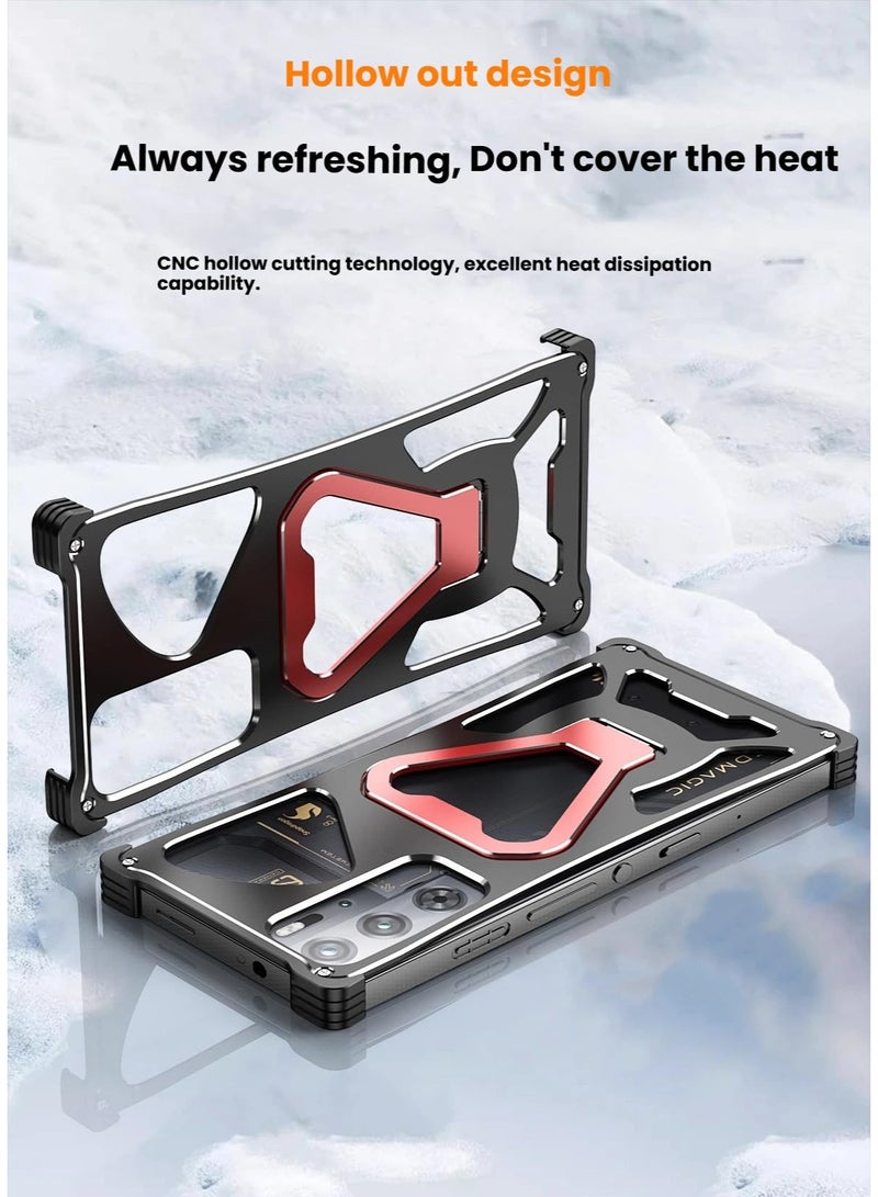 عام غلاف معدني متوافق مع ريد ماجيك 10S برو، تصميم إطار معدني مبرد من الألومنيوم بدون إطار، غلاف مزود بحامل قائم. - Image 2