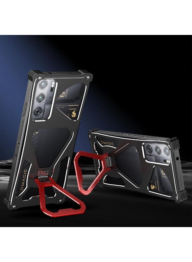 عام غلاف معدني متوافق مع ريد ماجيك 10S برو، تصميم إطار معدني مبرد من الألومنيوم بدون إطار، غلاف مزود بحامل قائم. - Image 1