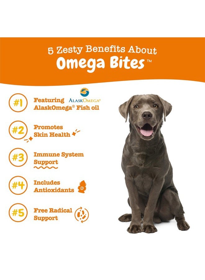 Zesty Paws Omega 3 Alaskan Fish Oil Chew Treats for Dogs - with AlaskOmega for EPA & DHA Fatty Acids - Hip & Joint Support + Skin & Coat Chicken Flavor (90 Soft Chews) - Image 2