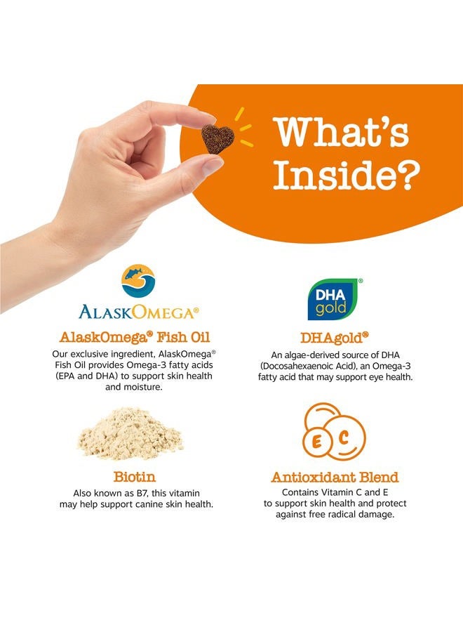 Zesty Paws Omega 3 Alaskan Fish Oil Chew Treats for Dogs - with AlaskOmega for EPA & DHA Fatty Acids - Hip & Joint Support + Skin & Coat Chicken Flavor (90 Soft Chews) - Image 3