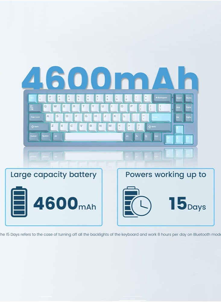 Womier - S-K71 75% Gaming Keyboard, Aluminum Alloy Shell Wireless Mechanical Keyboard Bluetooth/2.4G/Wired Hot Swappable Pre-lubed Switches, Gasket Mounted RGB Keyboard for Mac/Win - Image 1