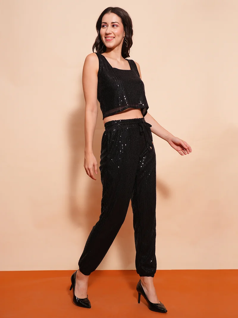 globus Globus Women Embellished Party Top With Trousers Co-Ords