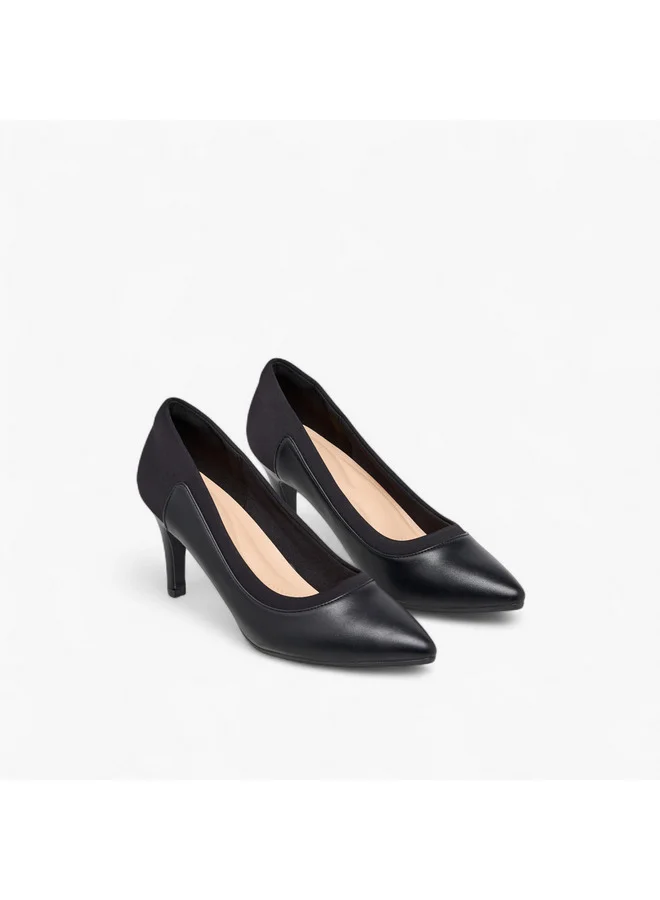 فلورا بيلا من شو إكسبرس Women Panelled Pointed Toe Pumps with Stiletto Heels