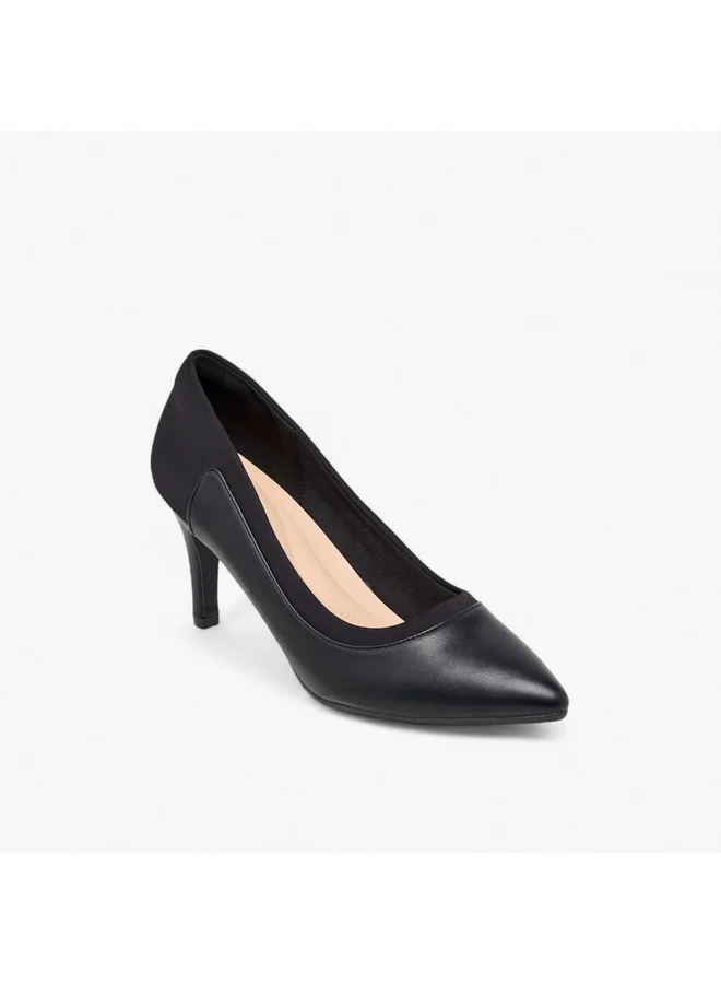 فلورا بيلا من شو إكسبرس Women Panelled Pointed Toe Pumps with Stiletto Heels