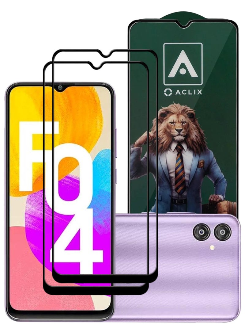 ACLIX 2 Pieces Antistatic ESD Dustproof Premium Quality High Definition Tempered Glass Screen Protector Designed For Samsung Galaxy F04 - Image 1