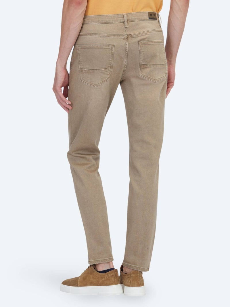 Kip Buff Slim Fit Denim Cotton Blended Trousers - Image 5