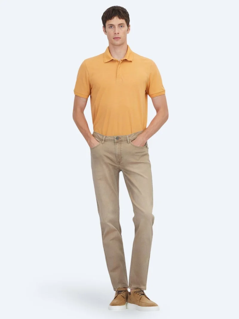 Kip Buff Slim Fit Denim Cotton Blended Trousers