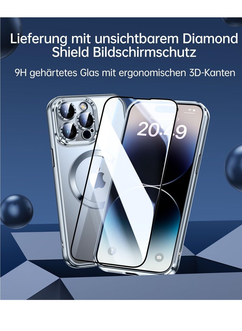 ELTRAZONE iPhone 15 Pro Case with Integrated Camera Lens Protection [TOP N56 Magnets] [Military Grade Drop Protection] for Magsafe Women Men iPhone 15 Pro Cover Case 6.1" Blue Titanium - Image 2