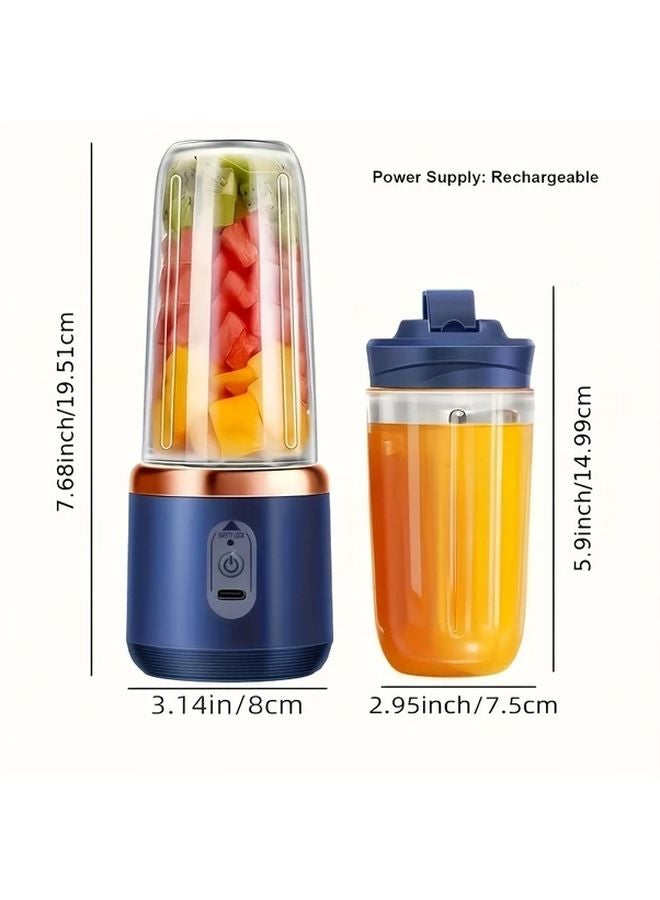 Pink Portable USB Juicer With 2 Cups 18000 RPM Motor One Touch Operation For Home Travel - Image 3