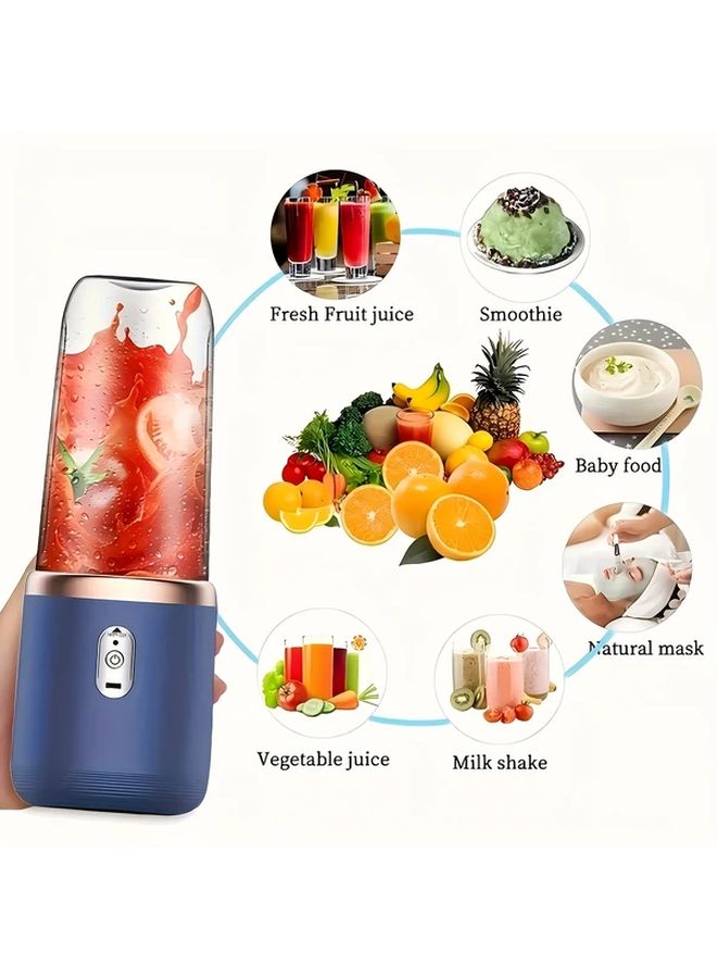 Pink Portable USB Juicer With 2 Cups 18000 RPM Motor One Touch Operation For Home Travel - Image 5
