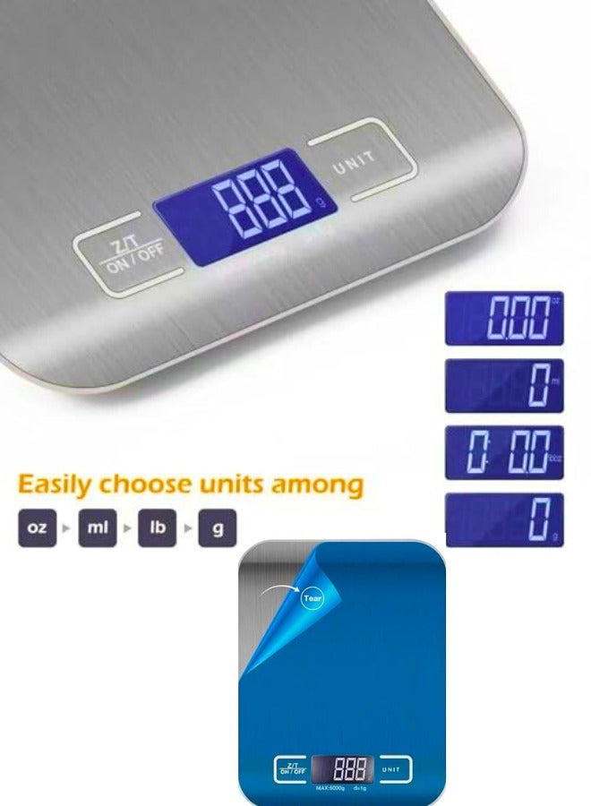 Chase Up Kitchen Scale – 10kg Food & Weighing Scale with LCD Display, Gram & Ounce Units, High Accuracy, Touch Buttons, Battery Powered – Slim Design for Cooking & Baking - Image 3