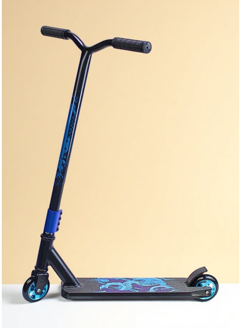 إيزي فيتشور سكوتر حركات بهلوانية خفيف الوزن بعجلتين من إيزي فيوتشر - سكوتر احترافي بسطح من الألومنيوم، وعجلات معدنية 110 مم، ومقود عريض، وفرامل فولاذية، ودوران 360 درجة، مثالي للمبتدئين والمتوسطين - Image 1