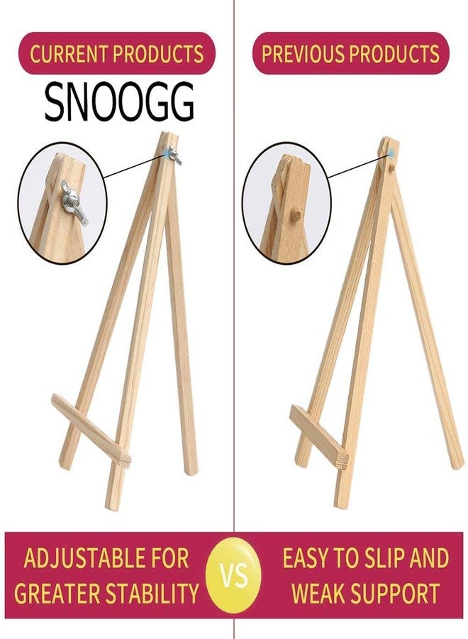 SNOOGG Art Party Series Portable 6" x 6" Stretched Canvas with 8" Tabletop Display Stand A-Frame Artist Easel Kit Pinewood Tripod, Kids Students Painting Party Pack of 4 - Image 3