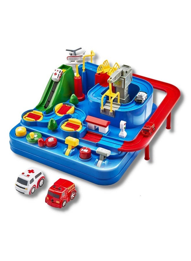 BELOXY Car Race Tracks for Boys Car Adventure Toys for 3+ Year Old Boys Girls, City Rescue Preschool Educational Toy Vehicle Puzzle Car Track Playsets for Toddlers - Image 1