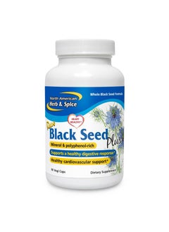 North American Herb & Spice Black Seed Plus - 90 Vegi Capsules - Mediterranean Black Seed & Cumin Spice Complex - Heart Health, Immune & Digestive Support - 45 Servings  - Image 1
