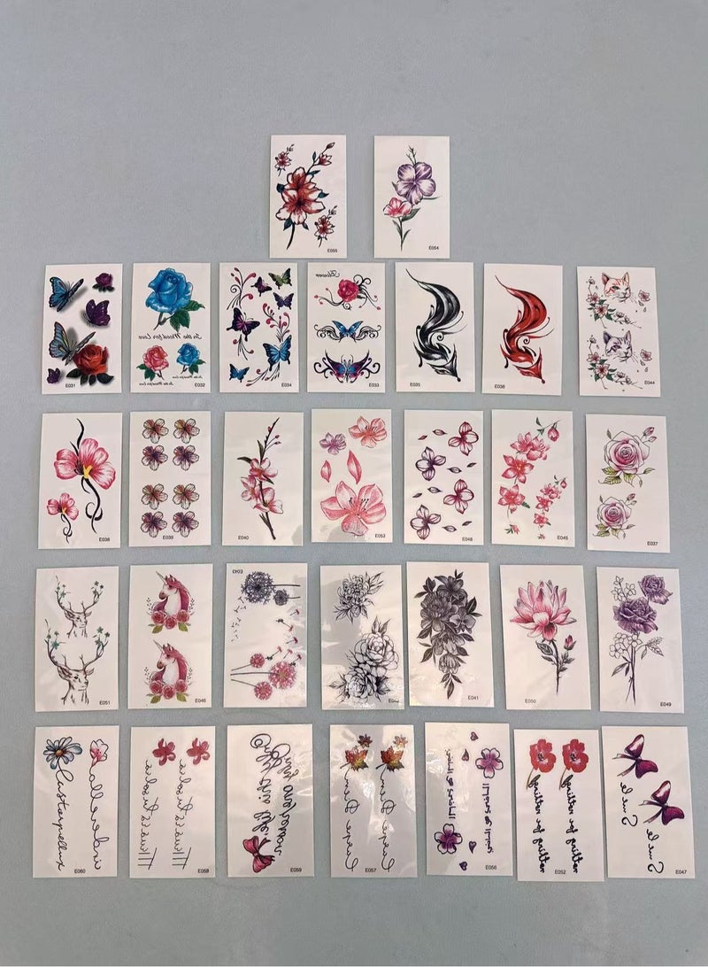 سنسيب الوشم المؤقت Synsyb ، مجموعة كبيرة من تصميمات الحيوانات والزهور المقاومة للماء ، نقل الفن الأسود والملون للرجال والنساء - Image 5