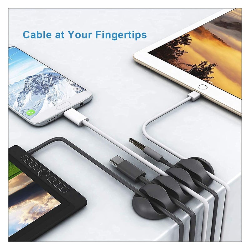 Nikrim Wire Clips Cable Protector Clips Desktop Cord Organizer Multipurpose Silicone Adhesive Cord Hooks for TV Home Office Cubicle Car DeskMulti Color - Image 2