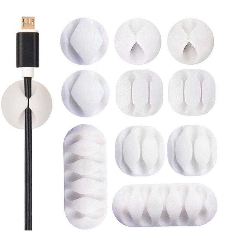 Nikrim Wire Clips Cable Protector Clips Desktop Cord Organizer Multipurpose Silicone Adhesive Cord Hooks for TV Home Office Cubicle Car DeskMulti Color - Image 1