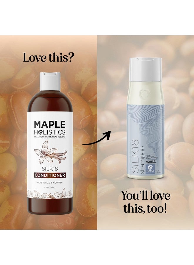 مايبل هوليستكس بلسم للشعر الجاف والتالف - بلسم بروتين الحرير للشعر الجاف للتحكم في التجعد واللمعان - بلسم مرطب للشعر المجعد بزيت الأرغان ومرطب للشعر للعناية بالشعر الجاف - Image 5