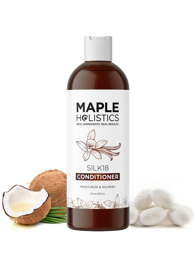 مايبل هوليستكس بلسم للشعر الجاف والتالف - بلسم بروتين الحرير للشعر الجاف للتحكم في التجعد واللمعان - بلسم مرطب للشعر المجعد بزيت الأرغان ومرطب للشعر للعناية بالشعر الجاف - Image 1