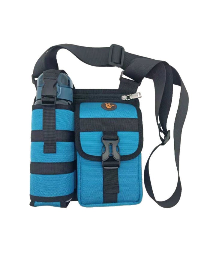 Shoulder Crossbody Men's Bag Casual Walking Cup Bag Outdoor Travel Small Backpack Wear-resistant Waterproof Practical Satchel-Color:Medium Light Blue - Image 1