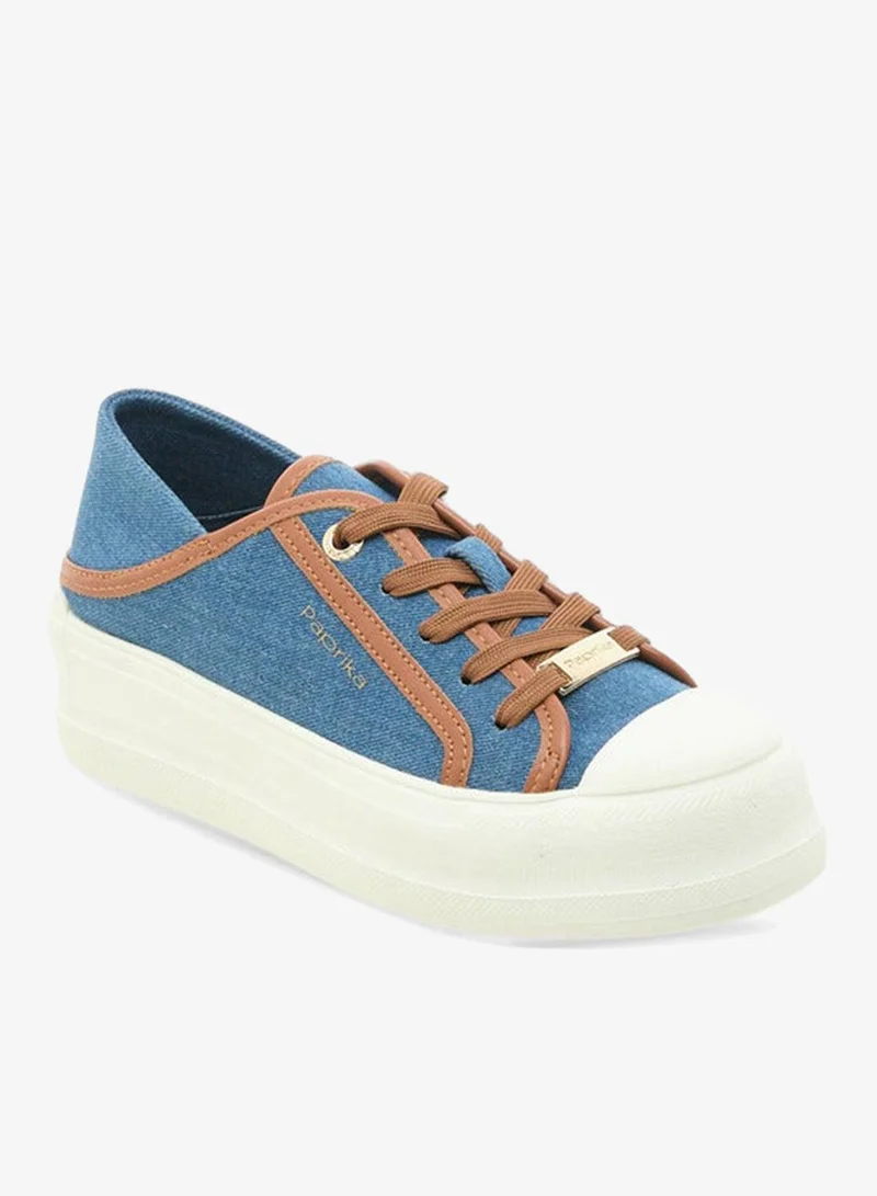 Women's Floral Print Lace-Up Sneakers