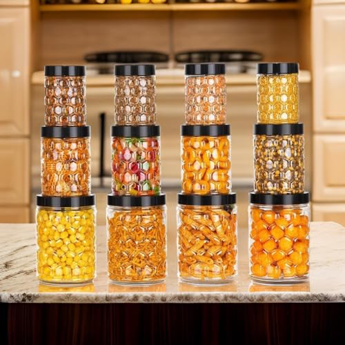 NARIYA Plastic Food Storage Containers, Set of 12 BPA Free Transparent Airtight Jars, Functional and Stylish, 350 ml, 650 ml, 1200 ml - Image 2