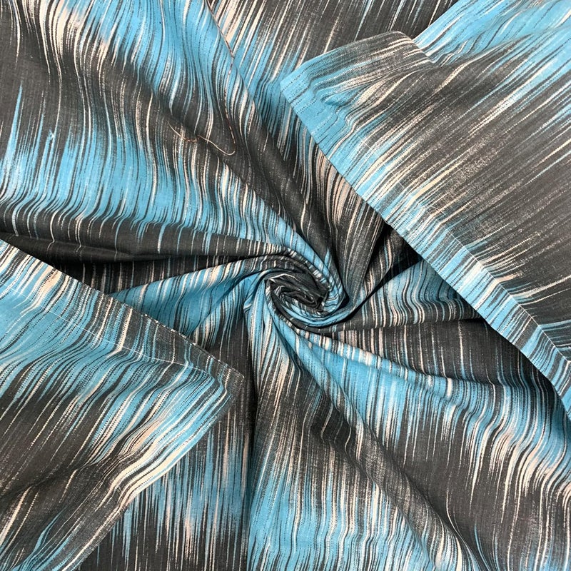 Bella Casa Double Bedsheet with 2 Pillow Covers 180 TC 100 Cotton Abstract Design Sky Blue Brown Colour Radiant Collection - Image 3