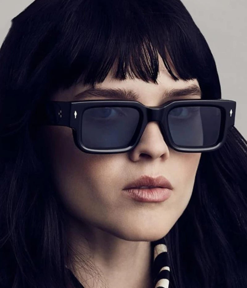EYLRIM Square Frame Sunglasses for Women Men Trendy Chunky Rectangle Sun Glasses Black Shades UV400 Protection(A9 Tortoise/Anti-blue Lens) - Image 3