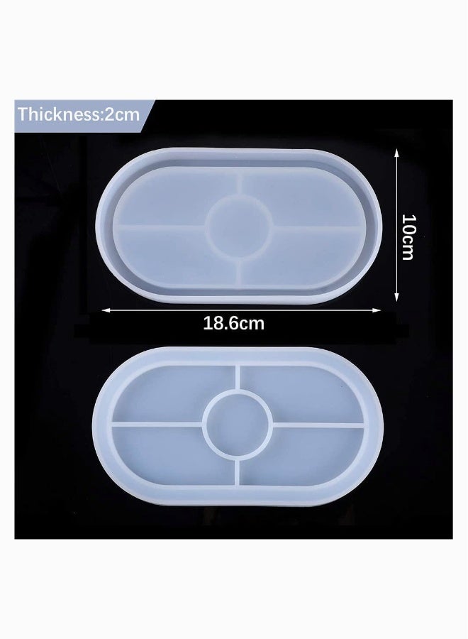 DIY Oval Resin Tray Mold Set 2 Pieces Perfect for Jewelry and Home Decor Silicone Molds for Craft Projects - Image 4