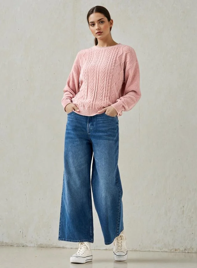 2Xtremz 2Xtremz Textured Chenille Sweater with Long Sleeves